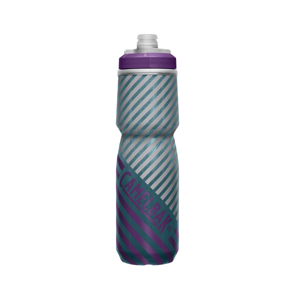 Botella Caramañola Camelbak Podium Chill Outdoor 700ml, Doble Insulación - Rayado Verde