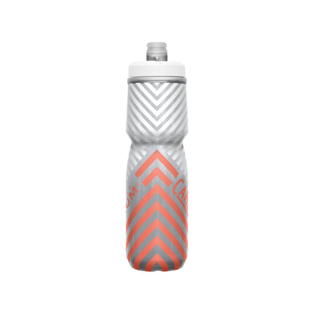 Botella Podium Chill Outdoor 700ml, Doble Insulación - Rayado Coral