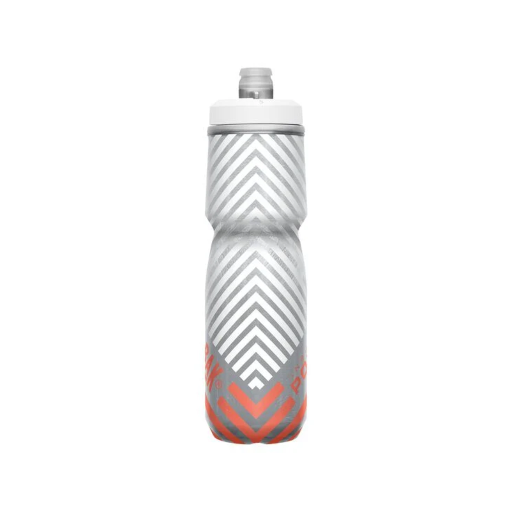 Botella Podium Chill Outdoor 700ml, Doble Insulación - Rayado Coral