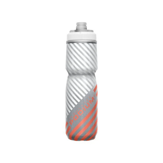 Botella Podium Chill Outdoor 700ml, Doble Insulación - Rayado Coral
